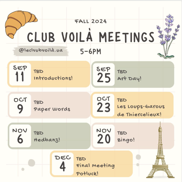 Fall 2024 Club Voila Meeting French Studies